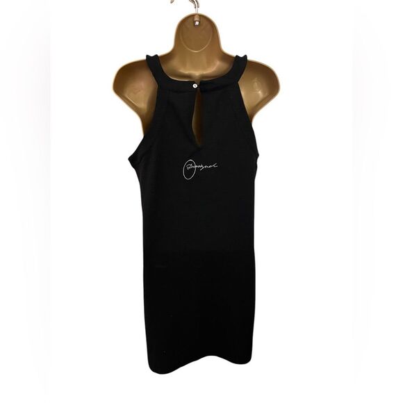 Desigual Graphic Halter Sleeveless Dress Black Combo M - Picture 2 of 5